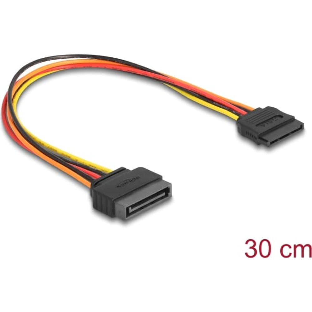 Delock Extension Cable Power SATA 15 Pin male > SATA 15 Pin female 30 cm