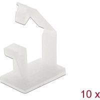 Delock Cable holder with locking clip self-adhesive natural 10 pieces