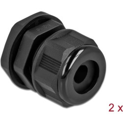 Delock Cable Gland PG16 for round cable black 2 pieces