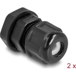 Delock EX Cable Gland M12 black 2 pieces