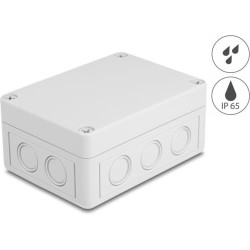 Delock Installation housing with cable entries 130 x 93 x 57 mm grey