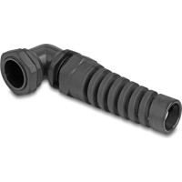 Delock Cable Gland with strain relief 90° angled PG21 black