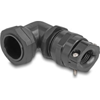 Delock Cable Gland with strain relief and bending protection 90° angled PG21 black