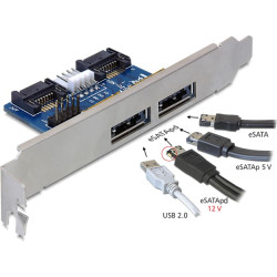 Delock Slot bracket 2 x eSATApd 5 V  12 V