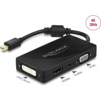 Delock Mini DisplayPort 1.2 Adapter to VGA / HDMI / DVI / Audio female 4K Passive black