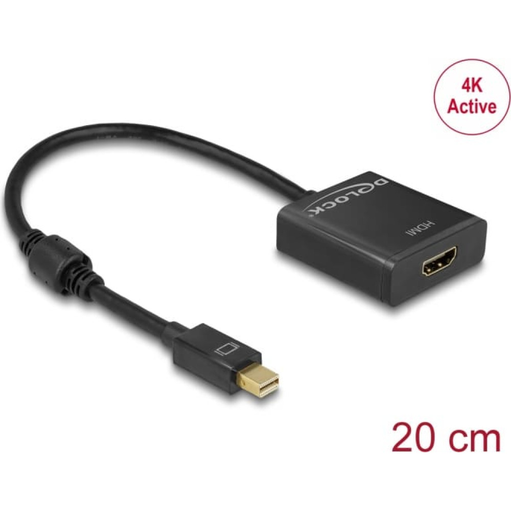 Delock Adapter mini DisplayPort 1.2 male > HDMI female 4K Active black