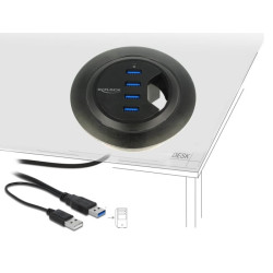 Delock In-Desk Hub 4 Port USB 5 Gbps