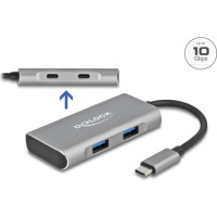 Delock External USB 10 Gbps USB Type-C™ Hub with 2 x USB Type-A and 2 x USB Type-C™