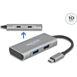 Delock External USB 3.2 Gen 2 USB Type-C™ Hub with 2 x USB Type-A and 2 x USB Type-C™