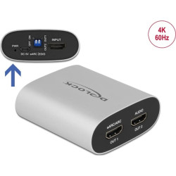 Delock HDMI HD Audio Extractor 4K 60 Hz to HDMI with eARC