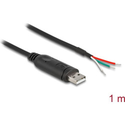 Delock Adapter Cable USB 2.0 Type-A to Serial RS-485 with 3 x open wire ends 1 m