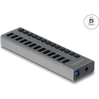 Delock External USB 5 Gbps Hub with 13 Ports + Switch