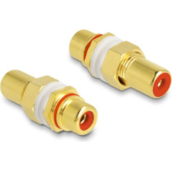 Delock Audio Adapter RCA female to female for installation, red ring