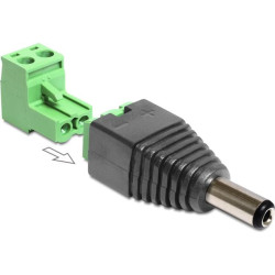 Delock Adapter DC 5.5 x 2.5 mm male > Terminal Block 2 pin 2-part