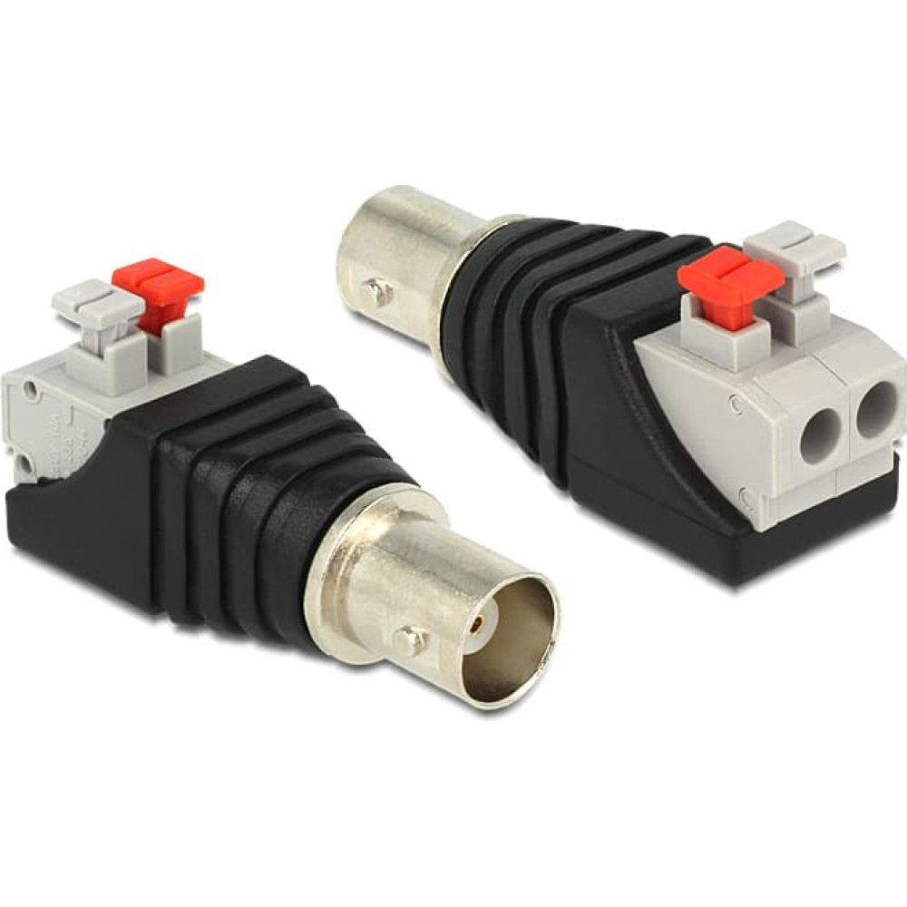 Delock Adapter BNC female > Terminal Block with push button 2 pin