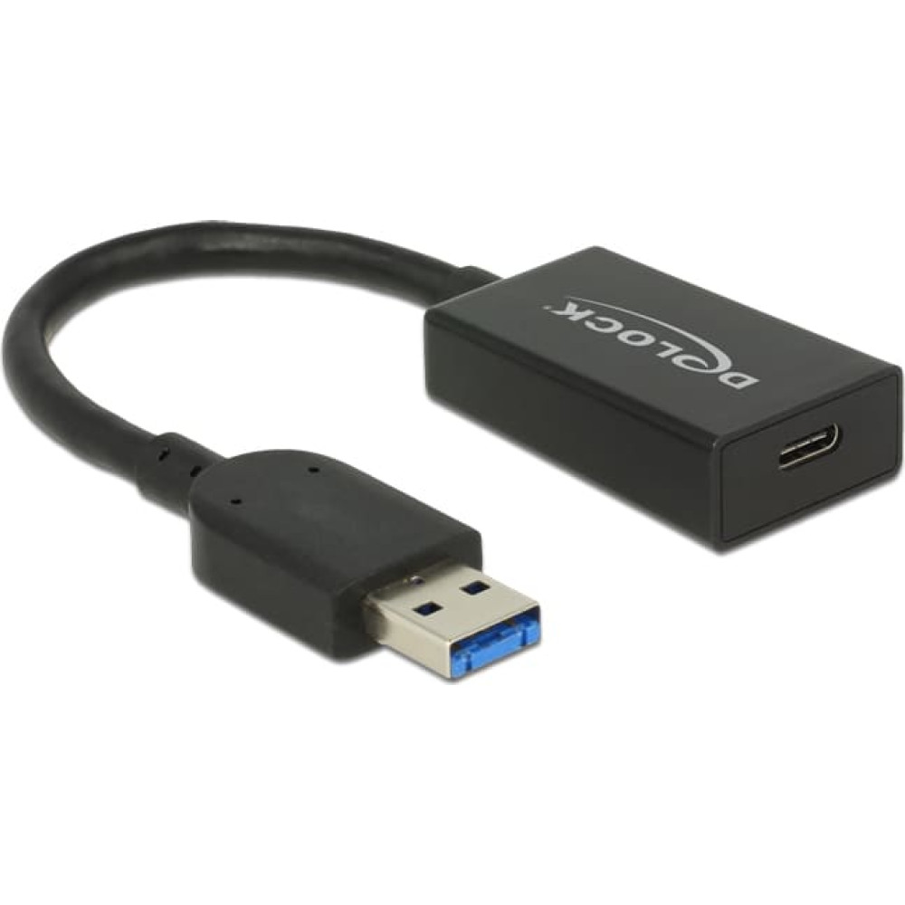 Delock Converter USB 3.2 Gen 2 Type-A male > USB Type-C™ female Active black 15 cm