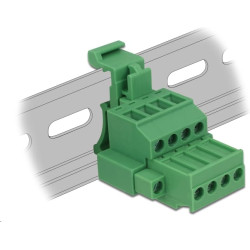 Delock Terminal block set for DIN rail 4 pin with screw lock