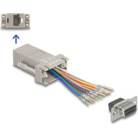Delock D-Sub 9 pin female to RJ50 female Assembly Kit grey