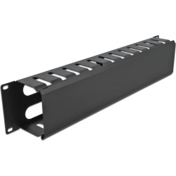 Delock 19″ Cable Management Routing Panel with 4 openings 2U black