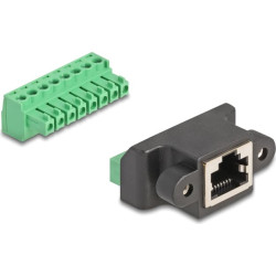 Delock RJ45 jack to Terminal Block Adapter for Installation 8 pin 2-part