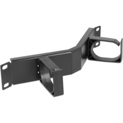 Delock 10″ Cable Management Routing Panel with 2 hooks angled 1U black