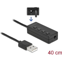Delock USB Headset and Microphone Adapter with 2 x 3.5 mm Stereo Jack for Windows and Mac OS