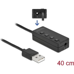 Delock USB Headset and Microphone Adapter with 2 x 3.5 mm Stereo Jack for Windows and Mac OS