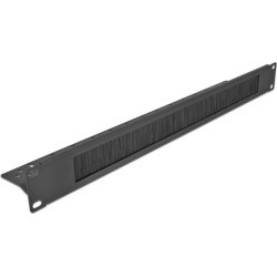 Delock 19″ Cable Management Brush Strip with cable fixing 1U black