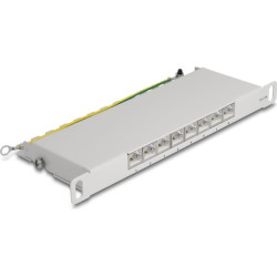 Delock 10″ Patch Panel 8 port Cat.6A 0.5U grey