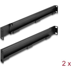 Delock 19″ Mounting bracket adjustable length 368 - 600 mm for network cabinet 1U 2 pieces