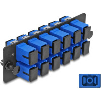 Delock Fiber Optic Adapter Panel SC Simplex UPC 12 Port blue