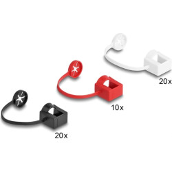 Delock Dust Cover for RJ45 plug with mounting clip 50 pieces set coloured