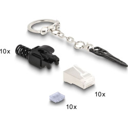 Delock RJ45 Modular plug Cat.6A lockable 10 pcs Set