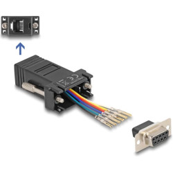 Delock D-Sub 9 pin female to RJ12 female Assembly Kit black