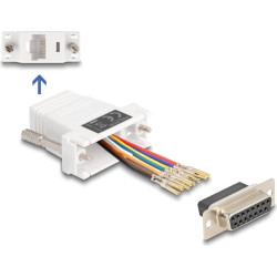 Delock D-Sub 15 pin female to RJ45 female Assembly Kit white