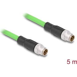 Delock M12 Cable X-coded 8 pin male to male PUR (TPU) 5 m