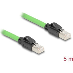 Delock RJ45 Network Cable Cat.6A plug to plug SF/UTP suitable for drag chains PUR (TPU) 5 m green