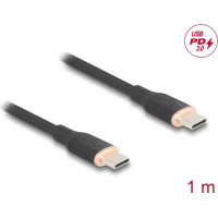 Delock USB 2.0 Cable USB Type-C™ male to male PD 3.0 60 W 1 m black Silicone