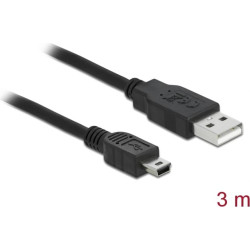 Delock Cable USB 2.0-A male > mini B 5-Pin male 3 m