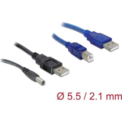 Delock Cable Set 2 x USB-A to DC + USB-B 30 cm