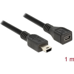 Delock USB 2.0 extension cable USB Type Mini-B male to female 1 m