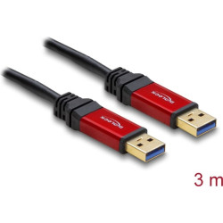 Delock USB 3.2 Gen 1 Cable Type-A male to Type-A male 3 m metal