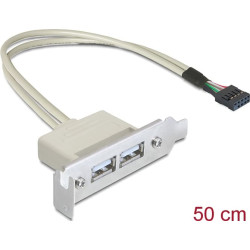 Delock Slot bracket USB 2.0 low profile 2 port