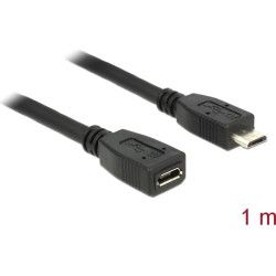 Delock Extension cable USB 2.0 type Micro-B male > USB 2.0 type Micro-B female 1 m