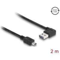 Delock Cable EASY-USB 2.0 Type-A male angled left / right > USB 2.0 Type Mini-B male 2 m