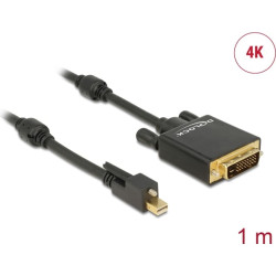 Delock Cable mini DisplayPort 1.2 male with screw > DVI male 4K Active black 1 m