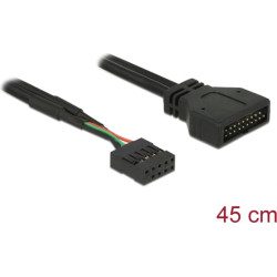Delock Cable USB 2.0 pin header female > USB 3.0 pin header male 45 cm