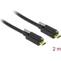 Delock Kabel SuperSpeed USB 10 Gbps (USB 3.2 Gen 2) USB Type-C™ Stecker > USB Type-C™ Stecker mit Schraube oben 2 m schwarz