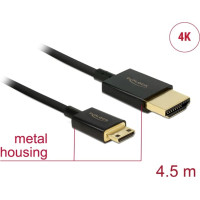 Delock Cable High Speed HDMI with Ethernet - HDMI-A male > HDMI Mini-C male 3D 4K 4.5 m Active Slim High Quality