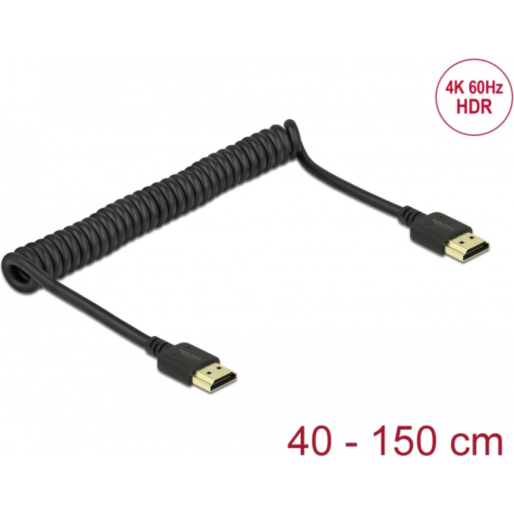 Delock HDMI Coiled Cable 4K 60 Hz